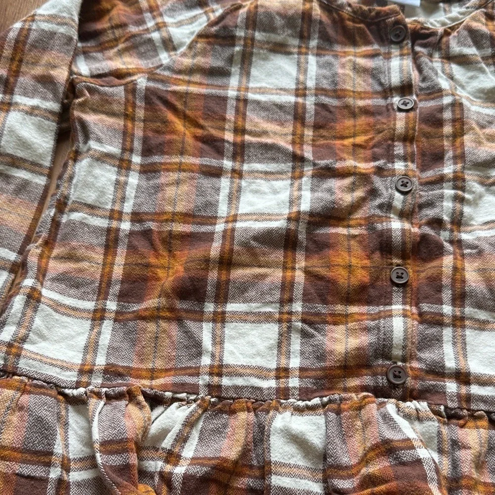The Children's Place Girls Plaid Ruffle‎ Hem Button-Up Top Size XXL 16